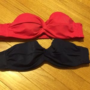 2 bathing suit tops